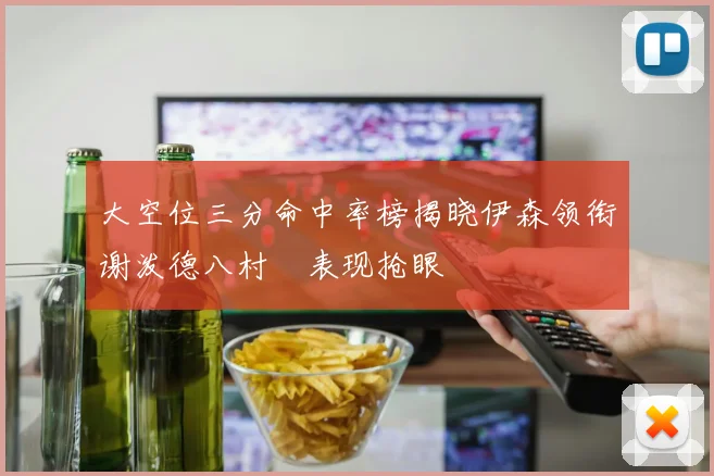 大空位三分命中率榜揭晓伊森领衔谢泼德八村塁表现抢眼